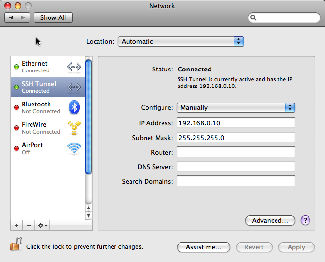 New IP Setup for SSH Tunneling